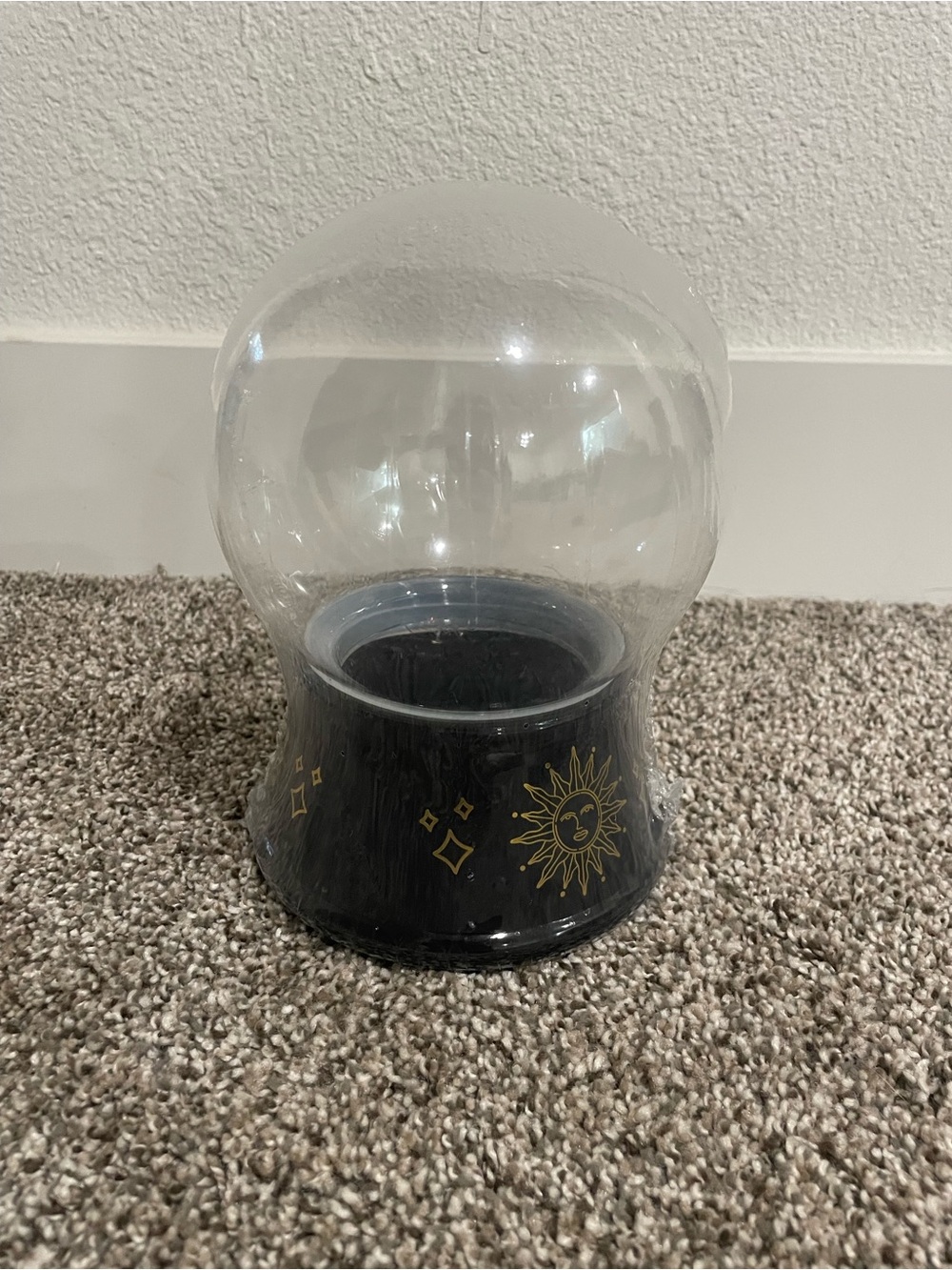 Mystic Sun Crystal Ball Display Dome - Black and Gold